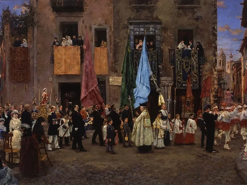1851-Felip Masó de Falp - La processione di San Bartolomeo